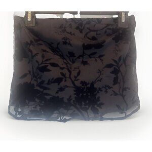 Womens Black Velvet Burn Out Mesh Overlay Tube Top Small Grunge Punk Goth Retro